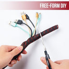 Cable Sleeve Self-Wrapping Wire Loom, Black Red,1/2 Inch x 100FT - Image 5