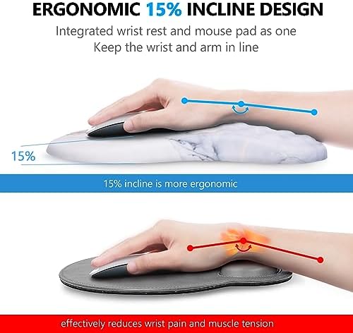 Ergonomic Mouse Pad with Wrist Support and Keyboard Wrist Rest Set - Image 2