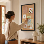 24"x36" Crude Wood Framed Hanging Cork Bulletin Board - Image 4