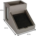 Victor Desk Pencil Cup With Angled Note Holder, Frosted Glass Window Desktop Organizer for Pens, Pencils, and Notes, 4.1 x 6.1 x 4.5-Inches, Matte Silver - Image 4