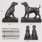 Decorative Bookends for Shelves, Labrador Dog Book Ends for Heavy Books, Lab Dog Statues Bookends for Heavy Books with Anti-Slip Base Book Holders for Home Office Decor (Bronze) - Image 3