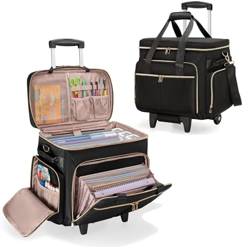 Rolling Teacher Bag with Wheels, Teacher Tote Bag Fits 15.6" Laptop by Prokva