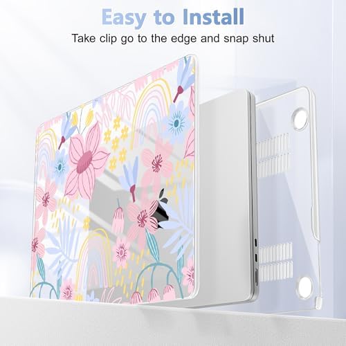 Case for 2026/2025/2024/2023 MacBook Air 15-inch Laptop Release M5 A3448 /M4 A3241 /M3 A3114 /M2 A2941, Stylish Protective Hard Shell Cover for MacBook Air 15.3 inch, Florals - Image 5