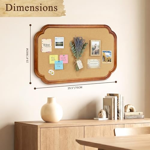 Scalloped Edge Wooden Frame Cork Board 30x20in (75x50CM) - Image 2