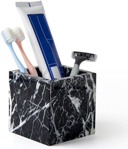 Real Luxurious Natural Marble Toothbrush Holder & Makeup Brush Organizer - Image 2