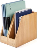 KIRIGEN Wood File Folder Holder, 2-Pack Desktop File Organizer Natural by KIRIGEN