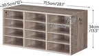 HOOBRO Countertop Mail Sorter Organizer, Wooden Literature Organizer, Student Mailbox for Classroom, Desktop Bill Organizer for Office Home School, 12 Compartments, Greige BG43WF01 - Image 2