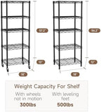 Golpart Small Shelves Storage Wire Metal Adjustable Shelf Unit with Wheels - Image 3