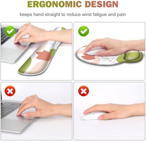 Gaming Mouse Pad, Large Desk Mat, Cute Desk Pad Protector, 4 in1 XXL Mousepad + Keyboard Wrist Rest+Mouse Wrist Rest+Coaster Set with Ergonomic Desk Pad for Home Office Table Computer Pink Rose - Image 3