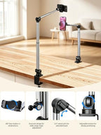 Desk Phone Stand, Dual Telescopic Arms, 2in1 Clip & Magnetic Head - Image 4