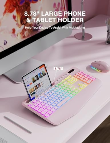 SABLUTE Wireless Keyboard and Mouse Combo, 9 Backlit Effects, RGB, 2.4GHz - Image 6