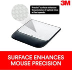 3M Precise Mouse Pad with Gel Wrist Rest, 8.4 in x 8.8 in, Black - Image 3