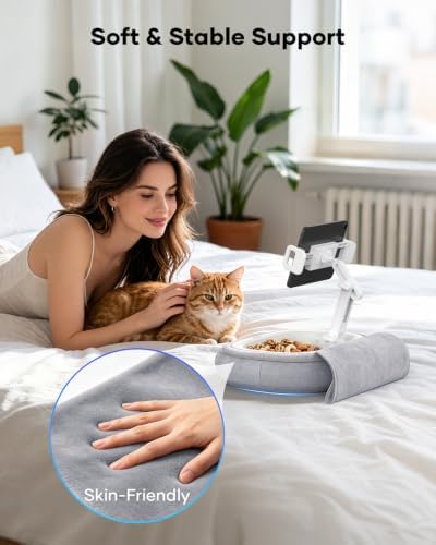 Tablet Pillow Stand for Bed, 360° Rotating iPad Holder for 5"–12.9" Devices - Image 6