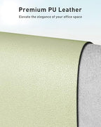 Aothia Faux Leather Desk Mat - Large Mouse Pad, Non-Slip PU Leather Blotter, Waterproof Writing Surface for Office and Home (Grass Green, 63" x 17") - Image 2
