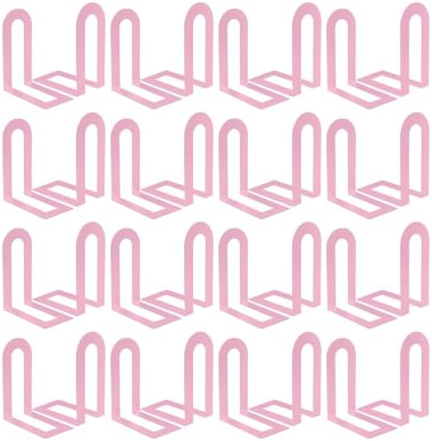 Chunful 24 Pcs Pink Metal BookEnds Shelves, 7.5 x 5.75 x 3.5 in by Chunful