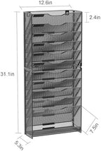 samstar 12 Tier Wall File Organizer, Hanging Wall Mount File Holder Paper Folder Mail Organizer, Mesh Metal, Black. - Image 6