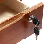 Wood Desk Organizer with 2 Drawers, Lockable Desktop Countertop Storage Cabinet for Home Office Supplies File Tabletop Organizing Unit (Dark Brown) - Image 6