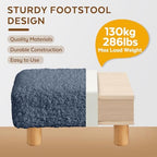 Small Foot Stool Ottoman, Sherpa Footstool Ottoman Foot Rest for Couch, Rectangle Footstools and Ottomans Small for Living Room, Entryway and Bedroom (Navy Blue) - Image 3