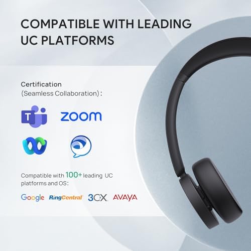 Yealink BH70 with Stand, Wireless Teams Headset with AI Mic Flip-to-Mute - Image 4
