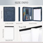 Leathario Portfolio Binder, Padfolio Organizer, 3 Ring Binder with Zipper - Image 2