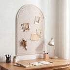 MotiMind Arched Felt Bulletin Board 35" x 24" Felt Wall Panels Large Arch Pin Cork Board No Drill Frameless Wall Tiles with 20 Gold Pins for Back to School Office Photo Display Home Decor(Beige) - Image 4