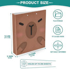 JIPONI 3 Ring Binder Capybara Face 1 Inch Round Binders for Men Women Students, Cute File Organizer for Office Home School - Image 3