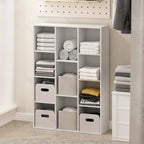 Furinno Reed Closet Organizers and Storage, 11-Cube Closet Organizer, Open Shelf Closet Storage, for Wardrobe, Bedroom, Living Room, White by Furinno-FitsYourSpaceFitsYourBudget