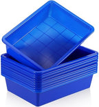 Hoteam 10 Pack Flat Bins Paper Trays,Blue,13.78 X 9.84 X 3.15 Inch by Hoteam