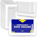Peel & Stick-On Pocket Business Card Holder (10 Pack - 3.5" x 1.5" Displays) for Contact, Marketing, Gift, & Loyalty Rewards - Crystal Clear Plastic Brochure Organizer - Strong Adhesive LSE Tape by Hutchco+Displays