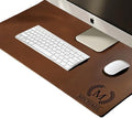 Custom Leather Desk Mat – Personalized Office Desk Pad, Engraved Mouse Pad, Handmade Grain Leather Mat, Logo Gift for Men, Christmas Gift (Light Brown, Large: 36x24) by FREDPARKER