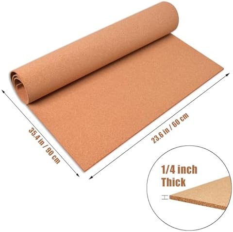 Cork Board Roll, 1/4" Thick Cork Boards for Walls, Approx 36"x24" Cork Board Rolls Bulletin Boards for Home School Officel(6mm,Roll,6090) - Image 2