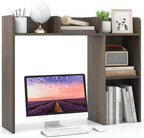LDAILY Desktop Shelf, Multipurpose Wood Desk Hutch for Max 27" Computer Monitor, Countertop Storage Hutch with 5 Shelves, 3 Tier Desktop Display Rack for Dorm Office Home (Grey Oak) by LDAILY
