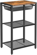 HOOBRO Tall Side Table, Telephone End Table with Metal Mesh Basket by HOOBRO
