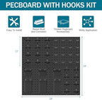 Peg Board Kit, Includes Pegboard and Accessories,with Hooks and Bins,Peg Board Wall Organizer for Office,Ornaments Display,Crafts Organization (66, Black) - Image 4