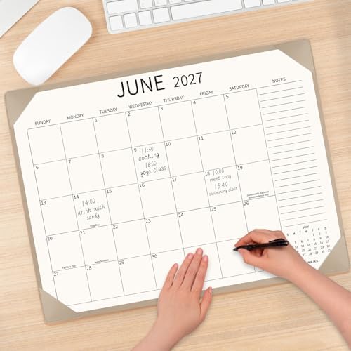Desk Calendar 2026-2027 Large 22x17 inch, July 2026 to December 2027, 18 Months Big Desk Pad Calendar with Desktop Mat for Home Office School Planning, Apricot - Image 3