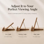Cookbook Stand for Kitchen Counter, Solid Wood Recipe Book Holder - Image 2