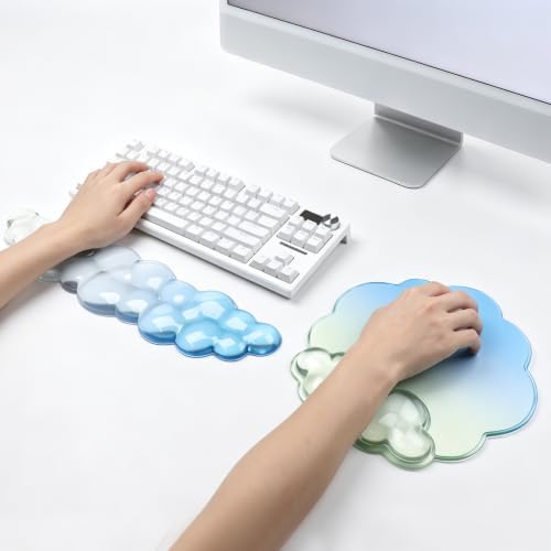 Cloud Gel Keyboard Wrist Rest and Mouse Pad Set - Blue - Image 7