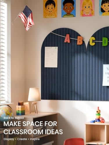 Large Arched Felt Bulletin Board 35.4''×23.6'', Carbon Blue - Image 7