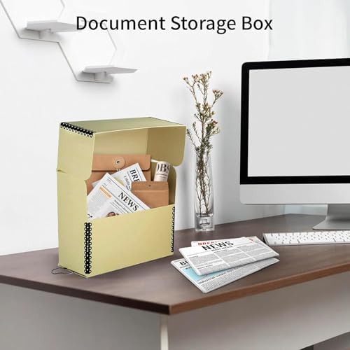 Lineco Archival Document Storage Box, Tan, 12.5" x 10.5" x 5" - Image 6