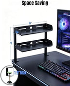 Yuxh Clamp on Desk Shelf 2‑Tier, Black, Small - Image 2