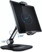 Tablet Stands and Holders Adjustable: Tablet Cell Phone Holder 360 Degree Swivel Angle Rotation for 4 to 11 inches Tab Phone iPad Samsung Galaxy Perfect POS Kitchen Bedside Office Table Reception - Image 3