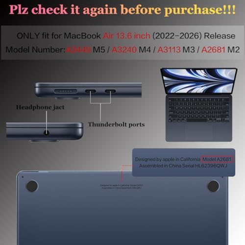 CISSOOK Compatible with MacBook Air 13 inch Case A3449 A3240 A3113 A2681 - Image 2