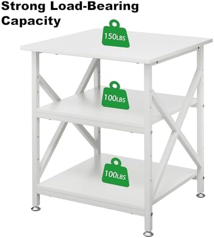 3 Tier Printer Stand, Large 23.6"x23.6" Printer Table with Wheels - Image 2
