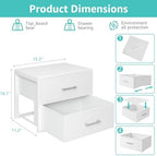 BOLUO Stackable Storage Drawers Closet Organizers and Storage Fabric White 2 Drawer Dresser for Bedroom 2 Packs Modern - Image 3