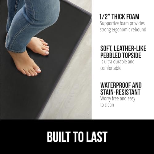 GORILLA GRIP Cushioned Kitchen Mats for Floor, 2 PK, 17x29+17x59, Black - Image 2