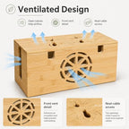 Bamboo Extra Large Cable Management Box, 15.7 x 6.7 x 6.7in - Image 4