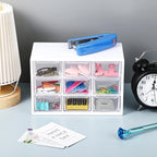 Amyhill 6 Pcs Mini Drawer Organizer Small Organizer with 9 Drawers Plastic Desktop Craft Storage Box for Office Home Room Jewelry Cosmetics Collection(White) - Image 2
