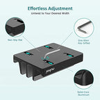 Vertical Laptop Stand - SPACEMax Adjustable GRIPLock Anti-Tip Silicone 4 Slots Aluminum Desktop Holder - Double Dock Stand - 2 Phone Slots Fits Up to 17.3” Laptops, Tablets, Phones - Black - Image 6