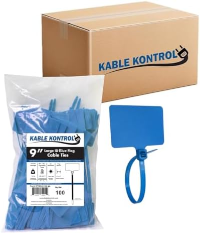 Kable Kontrol Cable Marker Identification Zip Ties 9 Inch 1000 Pcs – Blue by KABLEKONTROL%C2%AE