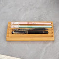 Pen holder Organizer of Office desks,Walnut Desk Pen Stand,Wave Pen Tray Accessory,Teacher Gifts,Suitable for School,Home,Desktop Art Accessories (Log, 5 Grid) by JUTSTJUKO